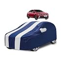 Car Cover Compatible with Virtus with Mirror Pocket, Water Resistant, Triple Stitched, Virtus Car Cover- Navy-White