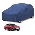 Car Cover Compatible with Virtus with Mirror Pocket, Water Resistant, Triple Stitched, Virtus Car Cover- Plain Navy