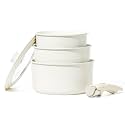 CAROTE Nonstick Saucepan with Lid, Non Stick Sauce Pot with Detachable Handle, Milk Pan for Induction, Gas and Electric Hobs, Small Cooking Pot with Pour Spout Oven Safe (White Granite,18&amp;20&amp;22cm)
