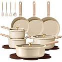 CAROTE 22pcs Ceramic Cookware Sets, Pots and Pans Set