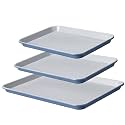 CAROTE 3-Piece Baking Sheet, Nonstick Cookie Sheets, Blue &amp; Grey