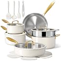 CAROTE 18 PCS Stainless Steel Cookware Set, Pots and Pans Set