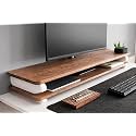 Store Wooden Monitor Stand with Storage Organizer for Desk with Wire Hole, Tables, Office, Home, Studio, Study Table | Monitor Stand Riser (White Legs, 120Cm Long)