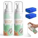 Carpet Cleaner Foam Waterless Carpet Foam Stain Remover with Towel, 2 PCS