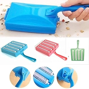 carpet cleaning 4 roller brush with dust collector for home amp office  reusable lint remover sweeper for carpet bed sofa floor amp pet hair cleaning  manual portable cleaner brush