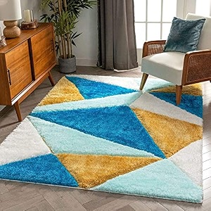 micro silk fiber soft handwoven plain california premium shaggy modern rug 7x10 feet