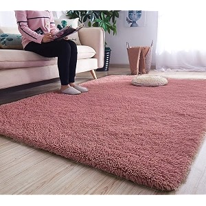 micro silk fiber soft handwoven plain california premium shaggy modern rug 7x10 feet