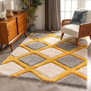 micro silk fiber soft handwoven plain california premium shaggy modern rug 7x10 feet