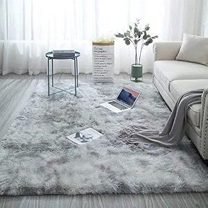 micro silk fiber soft handwoven plain california premium shaggy modern rug 7x10 feet