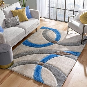 micro silk fiber soft handwoven plain california premium shaggy modern rug 7x10 feet