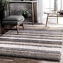 Micro Silk Fiber Soft Handwoven Plain California Premium Shaggy Modern Rug (7x10 feet)