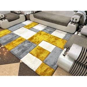 modern soft shaggy rugs fluffy home decorative for living room 2-inch thick carpet square size 6x6 feet
