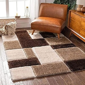 modern soft shaggy rugs fluffy home decorative for living room 2-inch thick carpet size 5x7 feet