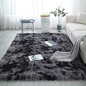 modern soft shaggy rugs fluffy home decorative for living room 2-inch thick carpet square size 8x8 feet