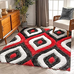 modern soft shaggy rugs fluffy home decorative for living room 2-inch thick carpet square size 6x6 feet