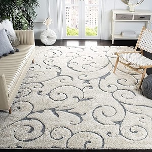 super soft modern handwoven multi shag collection anti skid carpet size 6 x 8 feet colour ivorygrey