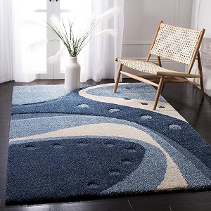 super soft modern handwoven multi shag collection anti skid carpet size 2 x 5 feet runner colour bluemulti