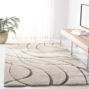 super soft modern handwoven multi shag collection anti skid carpet size 10 x 14 feet colourivorygrey