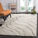 Super Soft Modern Handwoven Multi Shag Collection Anti Skid Carpet Size 8 x 10 Feet Colour(Ivory)