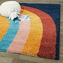 Super Soft Modern Handwoven Multi Shag Collection Anti Skid Carpet Size 10 x 10 Feet Square Colour (Yellow/Multi)