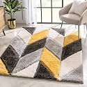 Super Soft Modern Handwoven Multi Shag Collection Anti Skid Carpet Size 8 x 12 Feet Colour (Grey/Multi)