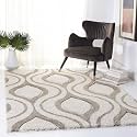 Super Soft Modern Handwoven Multi Shag Collection Anti Skid Carpet Size 7 x 10 Feet Colour (Beige/Ivory)