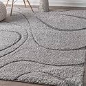 Super Soft Modern Handwoven Multi Shag Collection Anti Skid Carpet Size 12 x 12 Feet Square Colour Grey