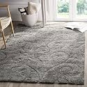 Super Soft Modern Handwoven Multi Shag Collection Anti Skid Carpet Size 9 x 12 Feet Colour Grey