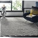 Super Soft Modern Handwoven Multi Shag Collection Anti Skid Carpet Size 10 x 10 Feet Square Colour Grey
