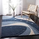 Super Soft Modern Handwoven Multi Shag Collection Anti Skid Carpet Size 8 x 10 Feet Colour (Blue/Multi)