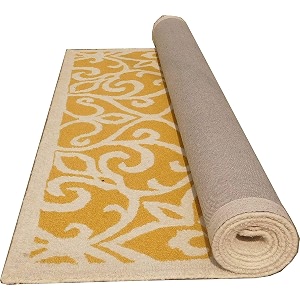 export quality handmade woolen carpet for home living room and for hall yellow amp white 5 x 8