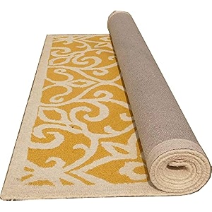export quality handmade woolen carpet for home living room and for hall yellow amp white 5 x 7