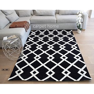 export quality handmade woolen carpet for home living room and for hall black amp ivory 3 x 5
