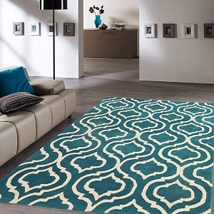 export quality handmade woolen carpet for home living room and for hall blue 12 x 15