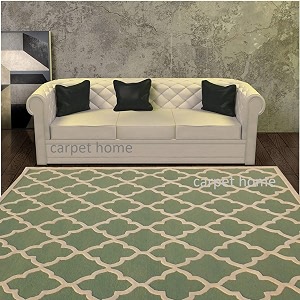 export quality handmade woolen carpet for home living room and for hall green 6 x 9