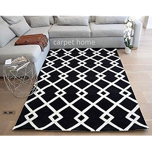 export quality handmade woolen carpet for home living room and for hall black amp ivory 2 x 6
