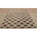 Export Quality Handmade Woolen Carpet for Home Living Room and for Hall. (Brown &amp; Ivory, 6 x 9)