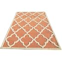 Export Quality Handmade Woolen Carpet for Home Living Room and for Hall. (Light Pink, 8 x 11)