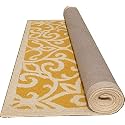 Export Quality Handmade Woolen Carpet for Home Living Room and for Hall. (Yellow &amp; White, 9 x 12)