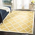Export Quality Handmade Woolen Carpet for Home Living Room and for Hall. (Yellow, 3 x 5)