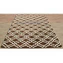 Export Quality Handmade Woolen Carpet for Home Living Room and for Hall. (Brown &amp; Ivory, 3 x 5)