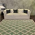Export Quality Handmade Woolen Carpet for Home Living Room and for Hall. (Green, 4 x 6)