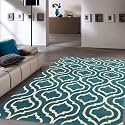 Export Quality Handmade Woolen Carpet for Home Living Room and for Hall. (Blue, 12 x 15)