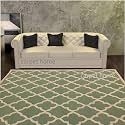 Export Quality Handmade Woolen Carpet for Home Living Room and for Hall. (Green, 2 x 6)