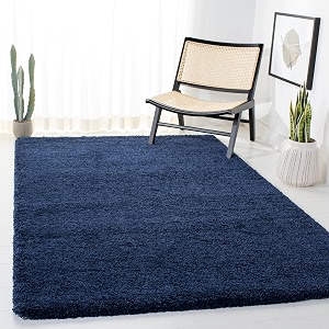 shaggy carpets plain fur rugs for bedroom living room 8x11 feet plush microfiber 2 inch height blue color