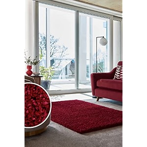 shaggy carpet and rugs plain fur rugs for bedroom living room 8x10 feet plush microfiber 2 inch height maroon color