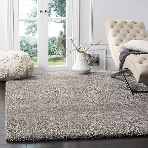 shaggy carpets plain fur rugs for bedroom living room 8x8 feet round plush microfiber 2 inch height grey multi color