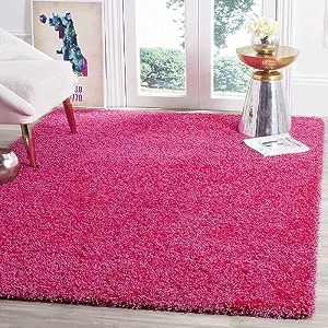 shaggy carpet bedside runner for bedroom 2x6 feet plush microfiber 2 inch height black color