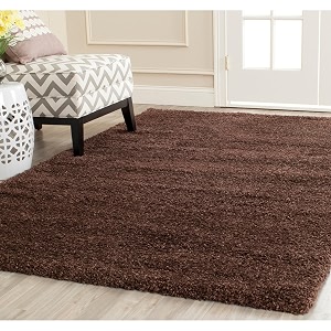 shaggy carpet plain fur rugs for bedroom living room 9x12 feet plush microfiber 2 inch height brown color