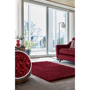 shaggy carpet and rugs plain fur rugs for bedroom living room 12x18 feet plush microfiber 2 inch height maroon color